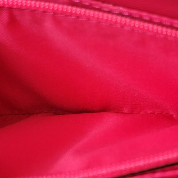 COACH Signature Canvas Wristlet Khaki Pink Zip Wallet Gold Hardware - Picture 4 of 10